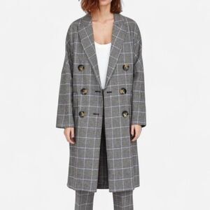 Zara Houndstooth Plaid Oversized Blazer Coat M | Dark Academia slouchy Chic